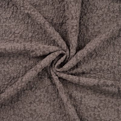 Tissu Dentelle Fleurs gaufrées Taupe - Par 10 cm