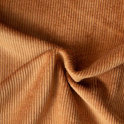 Tissu Velours Côtelé lavé  Eden envers fausse fourrure uni  Camel - Par 10 cm