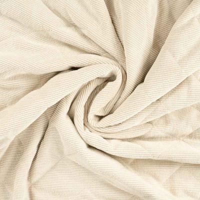 Tissu Velours Côtelé matelassé Ylona envers fausse fourrure uni Ecru - Par 10 cm