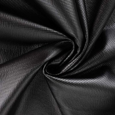 Tissu Velours Côtelé Orlane enduit uni Noir - Par 10 cm