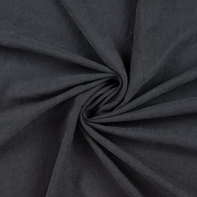 Tissu Suédine Melody  aspect peau de pêche envers satiné uni Noir - Par 10 cm
