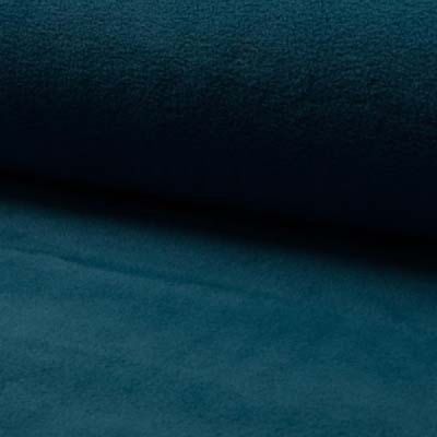 Tissu Polaire doux uni Bleu canard - Par 10 cm