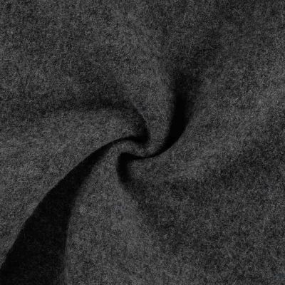 Tissu Laine bouillie  Isolde uni Gris anthracite - Par 10 cm