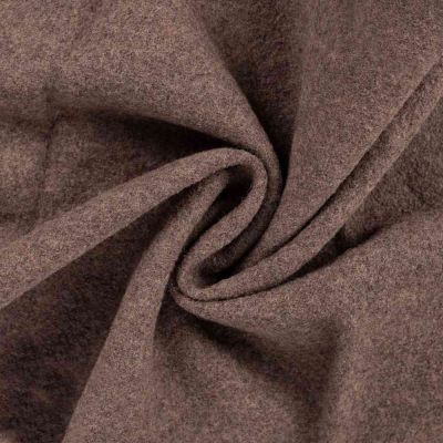 Tissu Laine bouillie  Isolde uni Taupe - Par 10 cm