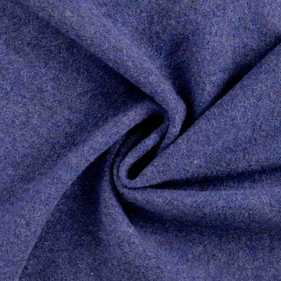 Tissu Laine bouillie  Isolde uni Bleu cobalt - Par 10 cm