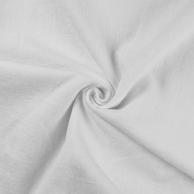 Tissu 100% Lin uni Blanc - Par 10 cm