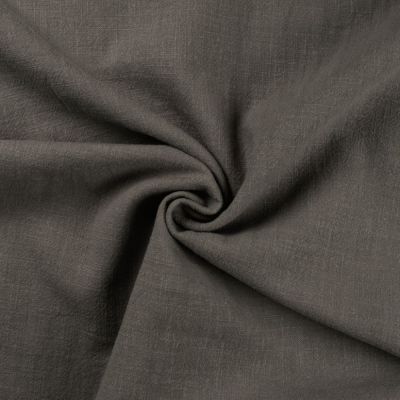 Tissu 100% Lin uni Gris anthracite - Par 10 cm
