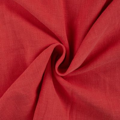Tissu 100% Lin uni Corail - Par 10 cm