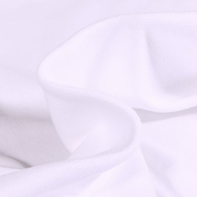 Tissu Jersey Bord côte uni Blanc - Par 10 cm