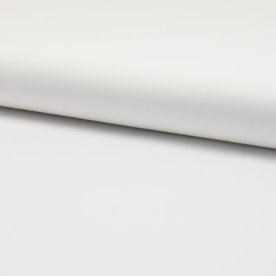 Tissu Popeline de coton unie stretch Blanc - Par 10 cm