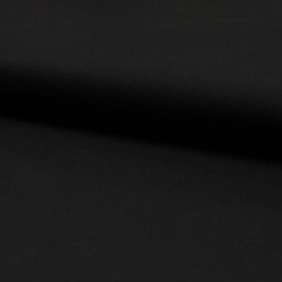Tissu Popeline de coton unie stretch Noir - Par 10 cm
