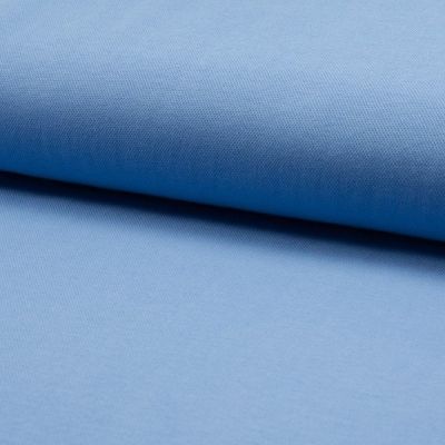 Tissu Jersey Piqué de coton spécial Polo Bleu ciel - Par 10 cm