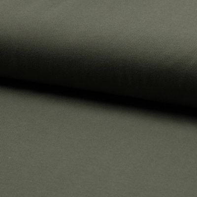 Tissu Jersey Piqué de coton spécial Polo Vert kaki - Par 10 cm