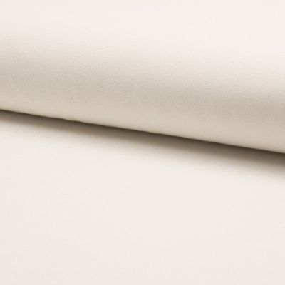 Tissu Jersey Piqué de coton spécial Polo Blanc cassé - Par 10 cm