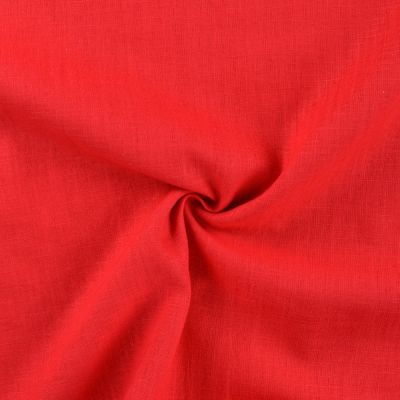 Tissu 100% Lin uni Rouge - Par 10 cm