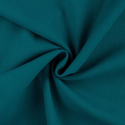 Tissu 100% Lin uni Bleu pétrole - Par 10 cm