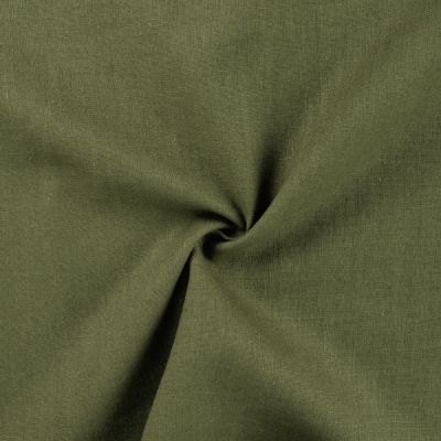Tissu 100% Lin uni Vert - Par 10 cm