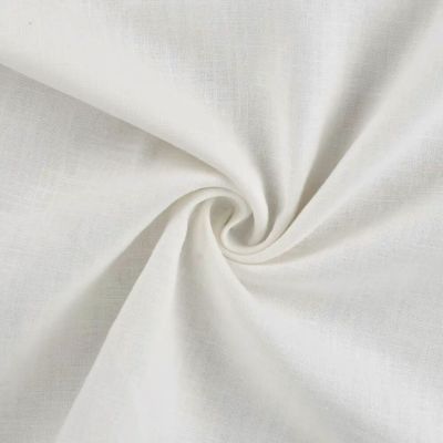 Tissu 100% Lin uni Blanc pur - Par 10 cm