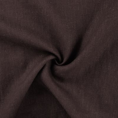 Tissu 100% Lin uni Marron chocolat - Par 10 cm
