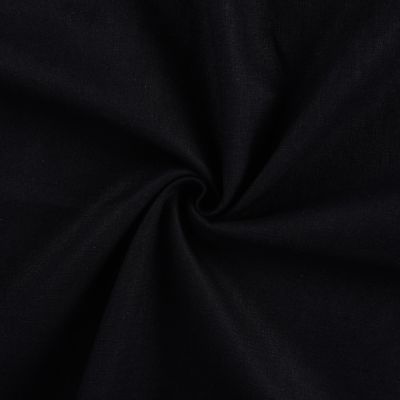 Tissu 100% Lin uni Noir - Par 10 cm