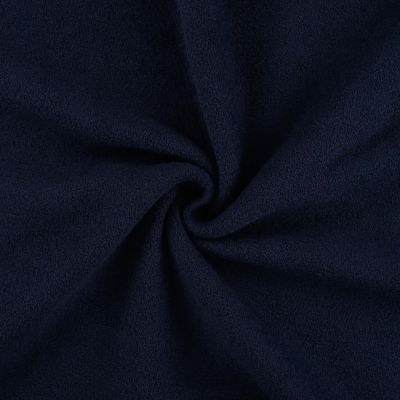 Tissu Jersey Velours éponge envers polaire uni Bleu marine - Par 10 cm