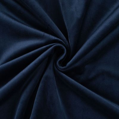 Tissu Velours ras d&#039;habillement uni Bleu marine - Par 10 cm