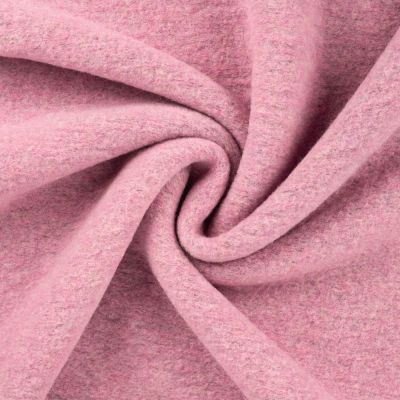 Tissu Laine bouillie uni Rose chiné - Par 10 cm