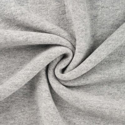 Tissu Laine bouillie uni Gris chiné - Par 10 cm