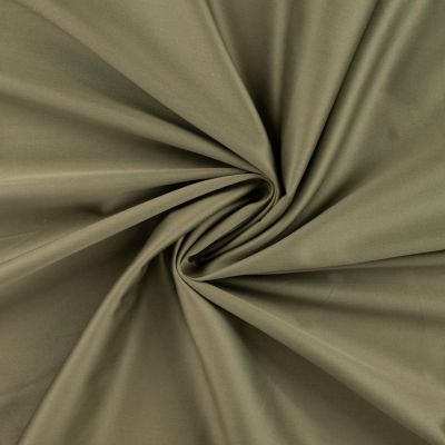 Tissu Coton satiné uni Vert kaki - Par 10 cm