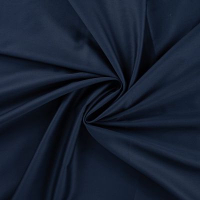 Tissu Coton satiné uni Bleu marine - Par 10 cm