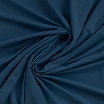 Tissu Jersey Viscose uni Lia Bleu pétrole - Par 10 cm
