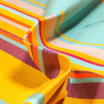 Tissu Toile extérieure grande largeur Dralon Calvi sur fond Jaune - Par 10 cm