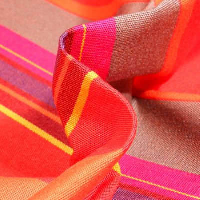 Tissu Toile extérieure grande largeur Dralon St Tropez sur fond Rouge - Par 10 cm