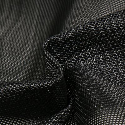 Toile Transat grille extérieure textilène unie Noir - Par 10 cm