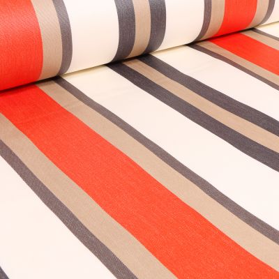 Tissu Toile enduite extérieure Dralon Tango sur fond Orange - Par 10 cm