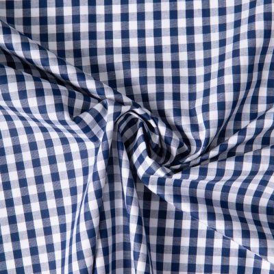 Tissu Vichy Laury Petits carreaux 5 mm Bleu marine - Par 10 cm