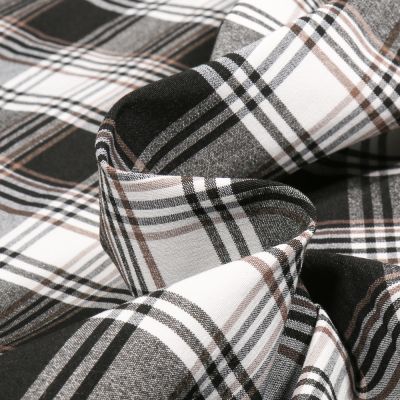 Tissu Bengaline Evans marron sur fond Blanc - Par 10 cm