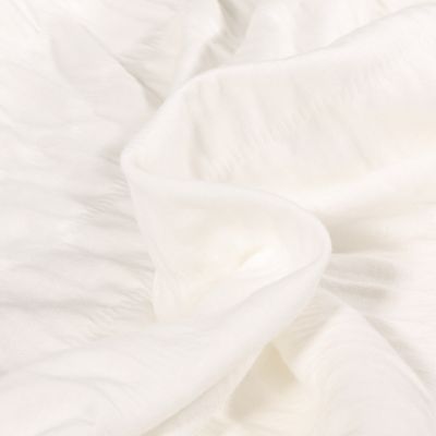 Tissu Jersey Coton smocké uni Ecru - Par 10 cm