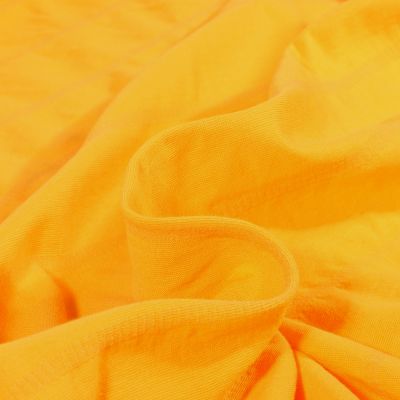 Tissu Jersey Coton smocké uni Jaune - Par 10 cm