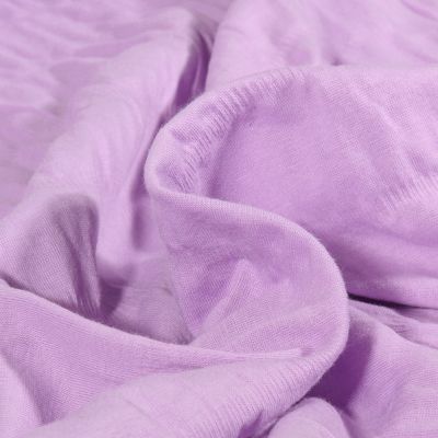 Tissu Jersey Coton smocké uni Lilas - Par 10 cm