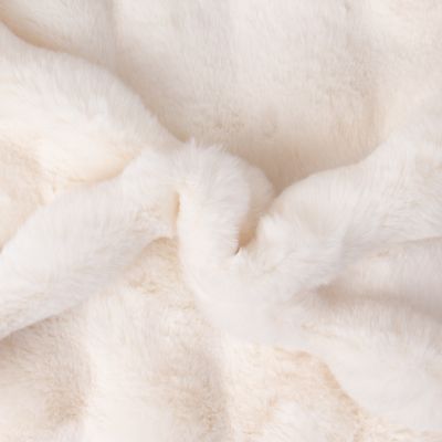 Tissu Fausse fourrure  Nebraska uni Ecru - Par 10 cm