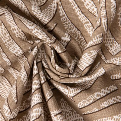 Tissu Toile de Coton polyester Bestia sur fond Naturel - Par 10 cm