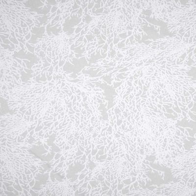 Tissus Toile Savoie blanc Calédonie sur fond Gris clair - Par 10 cm