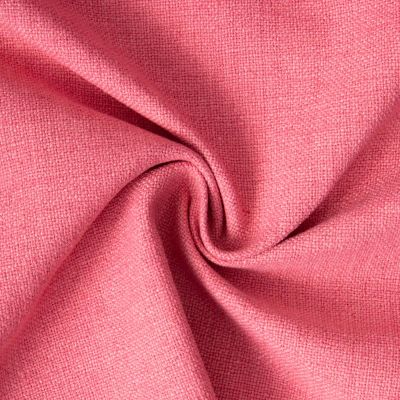 Tissu Toile Polycoton aspect Lin Alix uni Rose corail - Par 10 cm