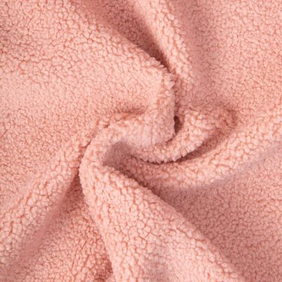 Tissu Bouclette Sherpa uni Rose saumon - Par 10 cm