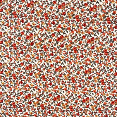 Tissu Coton imprimé Arty Petites fleurs Léonie rouges sur fond Blanc - Par 10 cm
