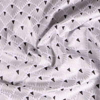 Tissu Coton imprimé Arty Ecailles Argentées sur fond Blanc - Par 10 cm