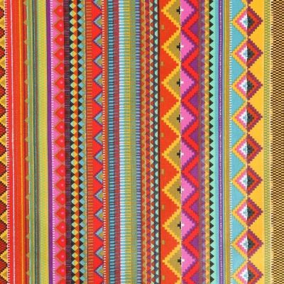 Tissu Coton Imprimé Arty Motifs aztèques multicolores - Par 10 cm