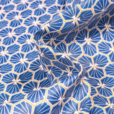 Tissu Coton enduit Riad sur fond Bleu roi - Par 10 cm