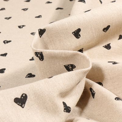 Tissu Toile de Coton Grafficoeurs noir sur fond Naturel - Par 10 cm